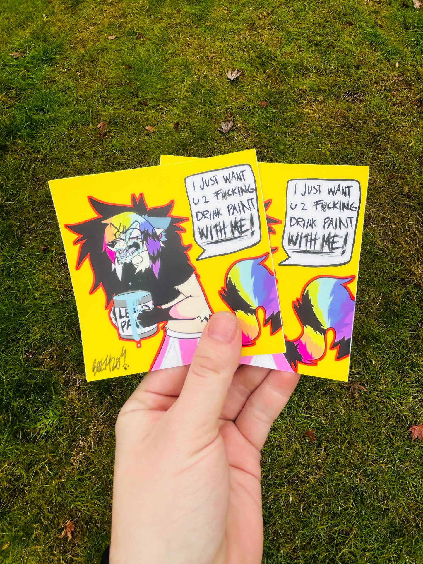 “PAINT DRINKER” | Sparkledog Matte Sticker