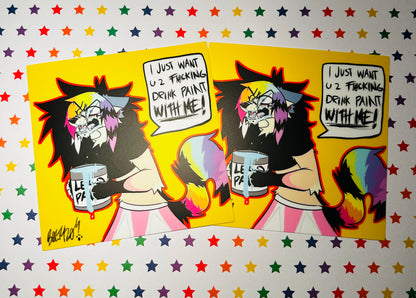 “PAINT DRINKER” | Sparkledog Matte Sticker