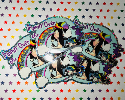 “TRIPPIN’ OVER THE RAINBOW” | Sparkledog Glitter Sticker