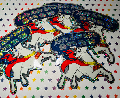 “PUFF PUFF AND AWAY” | Krypto Parody Glitter Sticker