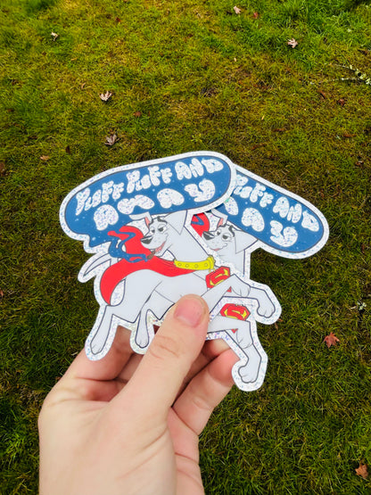 “PUFF PUFF AND AWAY” | Krypto Parody Glitter Sticker