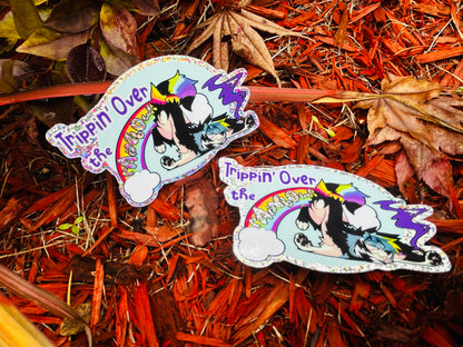 “TRIPPIN’ OVER THE RAINBOW” | Sparkledog Glitter Sticker