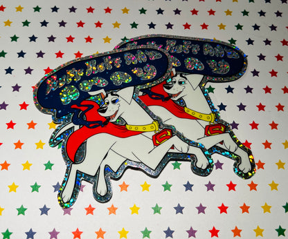 “PUFF PUFF AND AWAY” | Krypto Parody Glitter Sticker