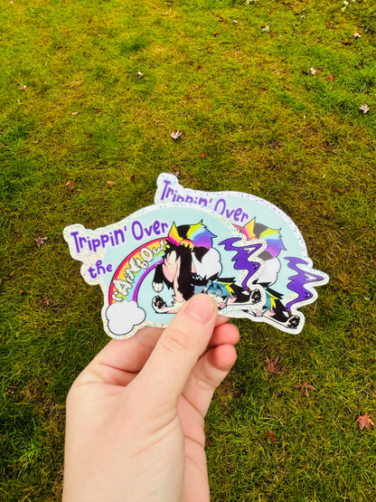 “TRIPPIN’ OVER THE RAINBOW” | Sparkledog Glitter Sticker