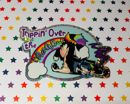 “TRIPPIN’ OVER THE RAINBOW” | Sparkledog Glitter Sticker