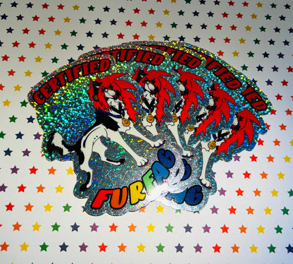 “CERTIFIED FURFAG” | Sparkledog Glitter Sticker