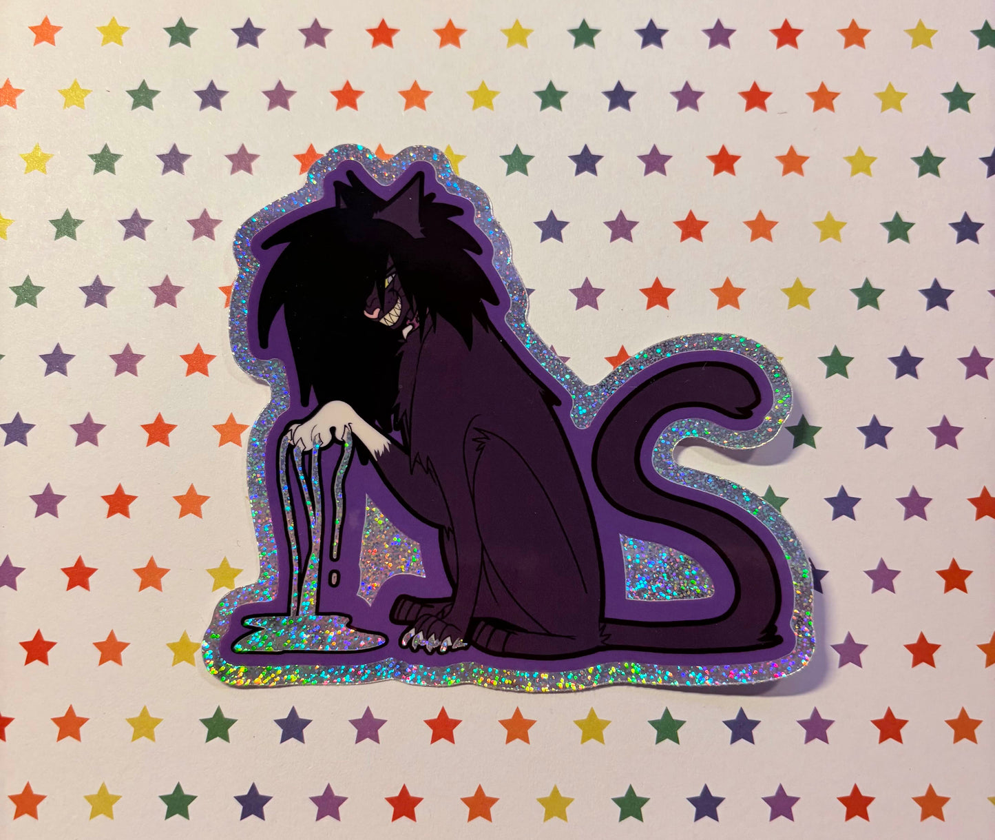 Warrior Cat Scourge Glitter Sticker